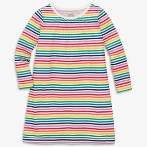Primary Girls nightgown Size 8-9 Long Sleeve Rainbow Striped Bright Colors